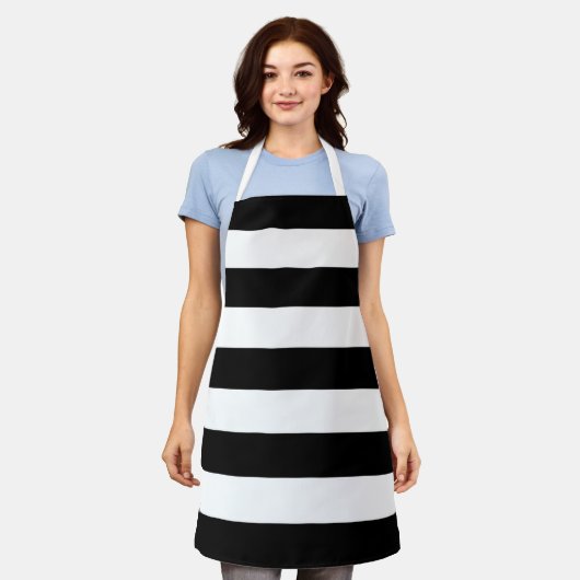 Schwarz-Weiß-Streifen, Streifenmuster, Linien Schürze (Getragen)