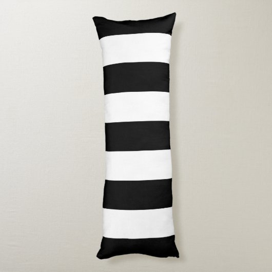 Schwarz-Weiß-Streifen, Streifenmuster, Linien Seitenschläferkissen (Rückseite (Vertikal))