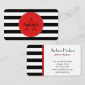 Schwarz-Weiß-Streifen, Streifenmuster, Linien Visitenkarte (Vorne/Hinten)