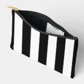 Schwarz-Weiß-Streifen, Streifenmuster, Linien Zubehörtasche (Offen)