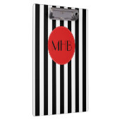 Schwarz-Weiß-Streifen, Streifenmuster, Monogramm Klemmbrett (Rechts)
