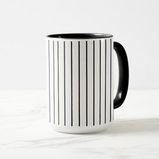 Schwarz-Weiß-Streifen Tasse (VorderseiteRechts)