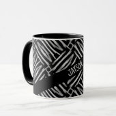 Schwarz-Weiß-Streifen Tasse (Vorderseite Links)