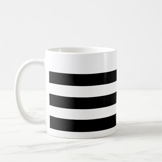 Schwarz-Weiß-Streifen-Tasse Kaffeetasse (Links)
