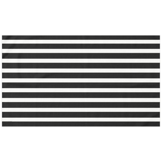 Schwarz-Weiß Streifen Tischdecke (Vorderseite (Horizontal))