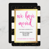 Schwarz-Weiß-Streifen und Gold-Adressenänderung Ankündigung (Vorne/Hinten)