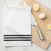 Schwarz-Weiß-Streifen und Monogramm Handtuch (Viertel Falte)