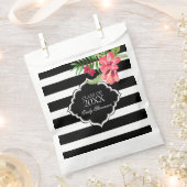 Schwarz-Weiß-Streifen und rosa Blume Geschenktütchen (Ausgeschnitten)