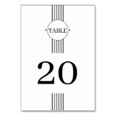 Schwarz-Weiß-Streifen und Rundrahmen-Hochzeit Tischnummer (Rückseite)