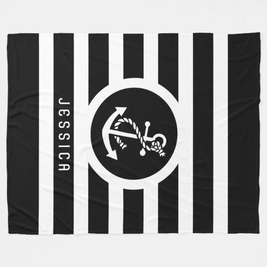 Schwarz-Weiß-Streifen und Wasseranker Fleecedecke (Vorderseite (Horizontal))