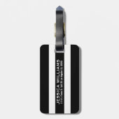 Schwarz-Weiß-Streifen und weißer Kranz Gepäckanhänger (Rückseite vertikal)