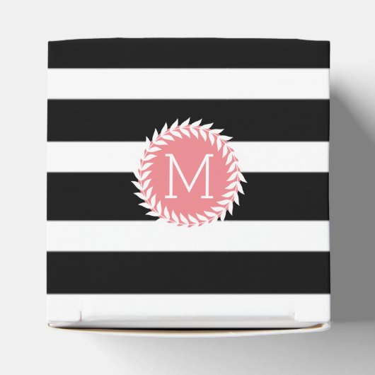 Schwarz-Weiß-Streifen und weißer Kranz Geschenkschachtel (Oben)