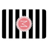 Schwarz-Weiß-Streifen und weißer Kranz Magnet (Horizontal)