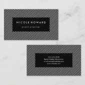 Schwarz-Weiß-Streifen Visitenkarte (Vorne/Hinten)