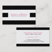 Schwarz-Weiß-Streifen Visitenkarte (Vorne/Hinten)