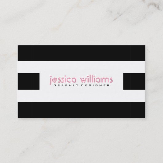 Schwarz-Weiß-Streifen Visitenkarte (Vorderseite)