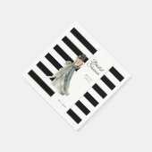 Schwarz-Weiß-Streifen Wasserfarbenes Brautparty Serviette (Ecke)