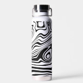 Schwarz-Weiß-Streifen-Wasserflasche Trinkflasche (Rückseite)