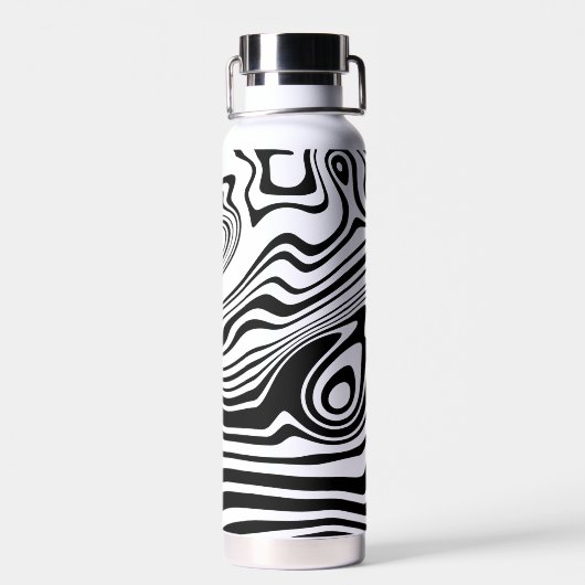 Schwarz-Weiß-Streifen-Wasserflasche Trinkflasche (Rückseite)