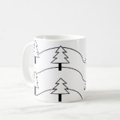 Schwarz-Weiß-Streifen Weihnachtsbaummuster Kaffeetasse (Vorderseite Links)