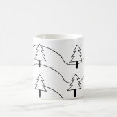 Schwarz-Weiß-Streifen Weihnachtsbaummuster Kaffeetasse (Mittel)