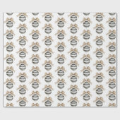 Schwarz Weiß Streifen Weihnachtsornament Geschenkpapier (Flach)