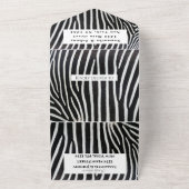 Schwarz-Weiß-Streifen Zebra-Hochzeit All In One Einladung (Außenbereich)