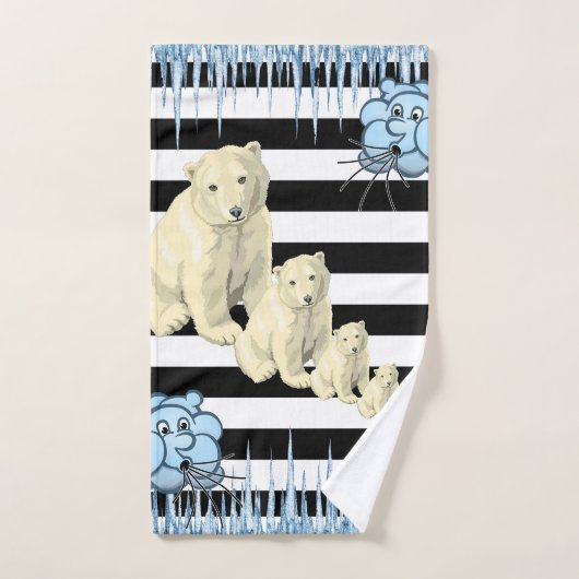 Schwarz-Weiß-StreifenBärenbäder Set Handtuch (Handtuch)