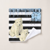 Schwarz-Weiß-StreifenBärenbäder Set Handtuch (Waschlappen)