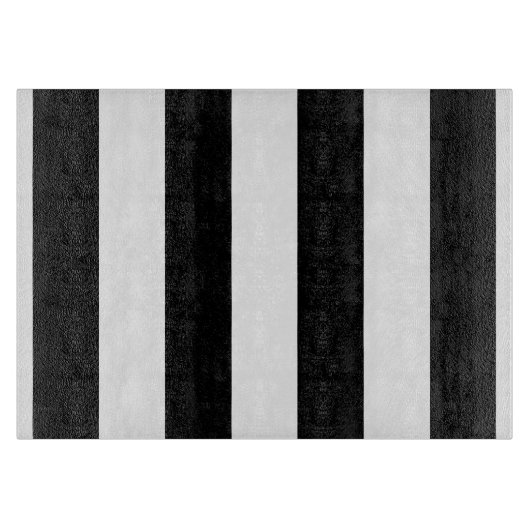 Schwarz-Weiß-Streifenglas-Zuschnitt Schneidebrett (Vorderseite)