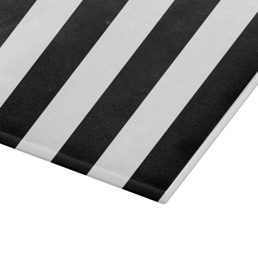 Schwarz-Weiß-Streifenglas-Zuschnitt Schneidebrett (Ecke)