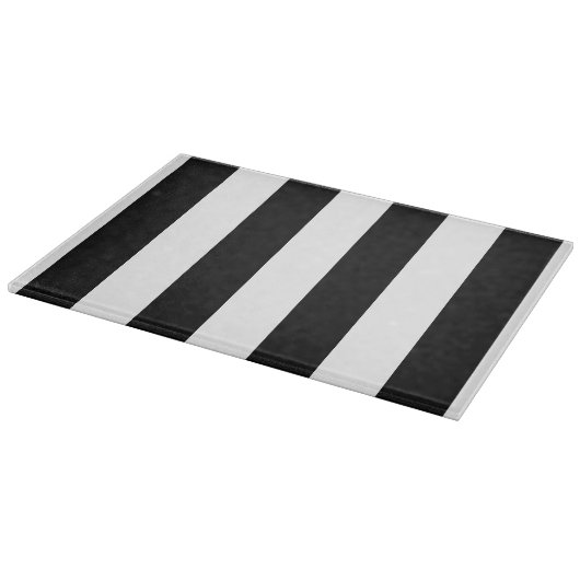 Schwarz-Weiß-Streifenglas-Zuschnitt Schneidebrett (Ecke)