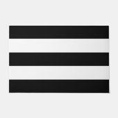 Schwarz-Weiß-Streifenmatte Fußmatte (Vorderseite)