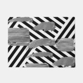 Schwarz-Weiß-Streifenmatte Fußmatte (Vorderseite)