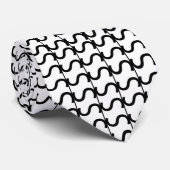 Schwarz-Weiß-Streifenmuster Krawatte (Gerollt)