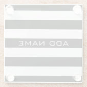 Schwarz-Weiß-Streifenmuster mit Namen Glasuntersetzer (Rückseite)