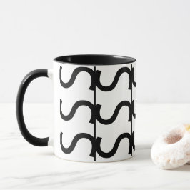 Schwarz-Weiß-Streifenmuster Tasse