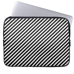Schwarz-Weiß-Streifenschlauch Laptopschutzhülle
