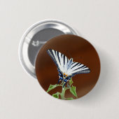 Schwarz-Weiß-Streifenschmetterling Button (Vorne & Hinten)