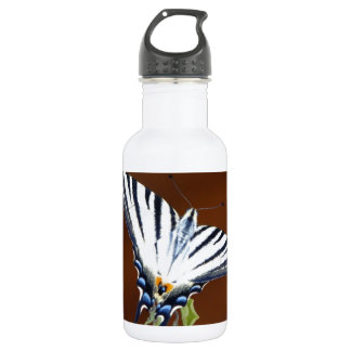 Schwarz-Weiß-Streifenschmetterling Edelstahlflasche