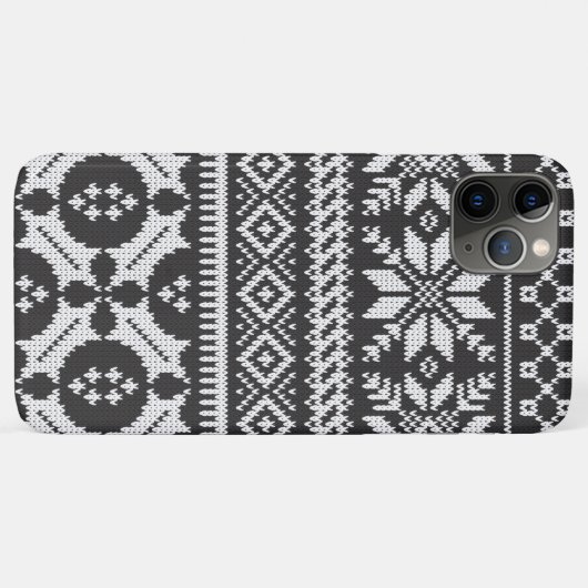 Schwarz-Weiß-Strick Case-Mate iPhone Hülle (Rückseite (Horizontal))