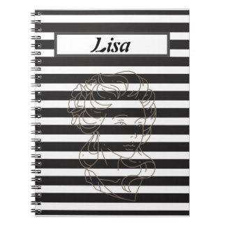 Schwarz-Weiß-Strick-Notebook Notizblock