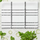 Schwarz-Weiß Strickküche Handtuch (Gefaltet)