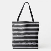 Schwarz-Weiß-Stricktasche Tasche (Vorderseite)