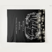 Schwarz-Weiß-String-Leuchten - Hintergrund für Hoc Wandteppich (Vorderseite (Horizontal))