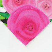 Schwarz-weiß Strip Pink Aquarellfarbenmonogramm Fleecedecke (Ecke)