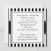 Schwarz-weiß Stripe Birthday Party Invit Einladung (Rückseite)