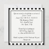 Schwarz-weiß Stripe Bridal Dusche Einladung (Rückseite)