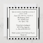 Schwarz-weiß Stripe Bridal Dusche Einladung (Rückseite)