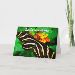 Schwarz-weiß Stripe Butterfly Hallo Sonnenschein-S Karte